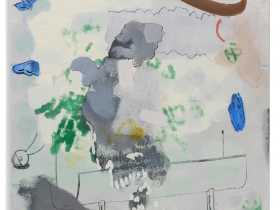 Bastian Börsig, o. T., 2021, Öl, Lack und Kohle auf Leinwand, 125 x 100 cm