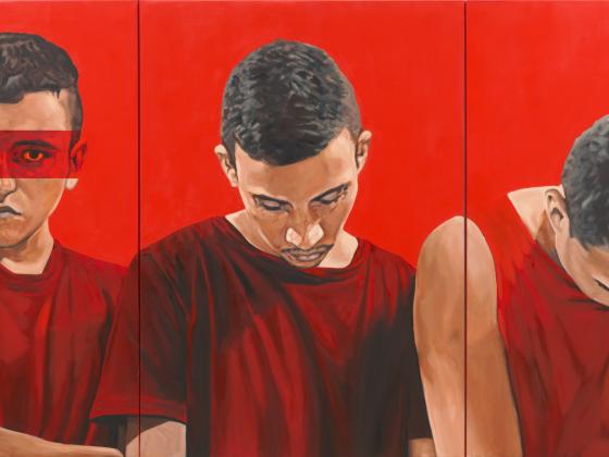 Éder Oliveira, untitled, oil on canvas, 2021, 190 x 405 cm (triptych)
