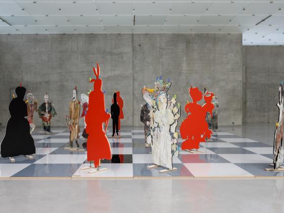 Anna Boghiguian, The Chess Game, 2022, installed at Kunsthaus Bregenz