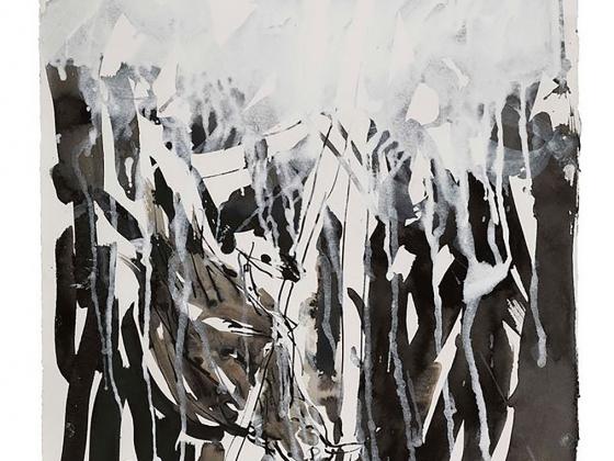 Georg Baselitz "Trauerseeschwalbe" 2010, Tusche und Acryl auf Papier, 50 x 70 cm