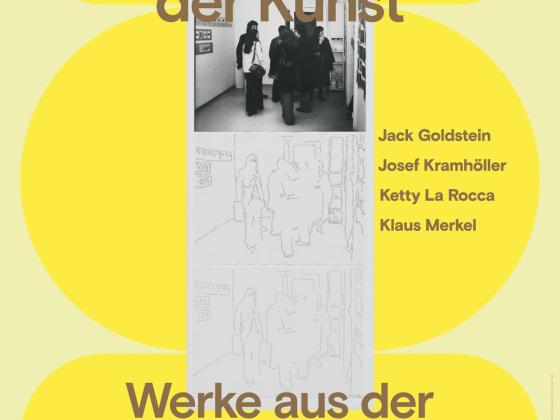 Plakat in Gelb mit Abbildung eines Werks aus der Sammlung Kienzle