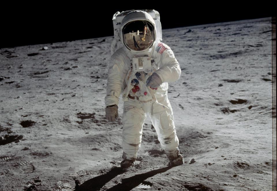 Kleiner Schritt, große Wirkung: Buzz Aldrin 1969 auf dem Mond