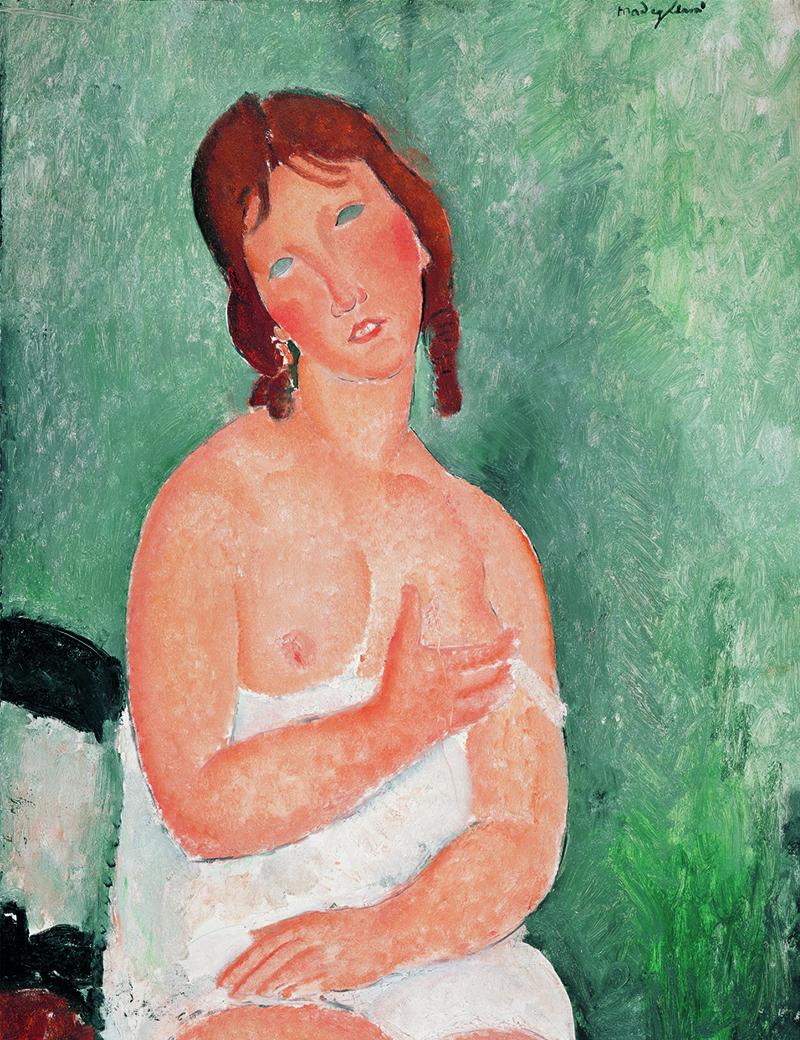 Amedeo Modigliani, Junge Frau im Hemd 1918