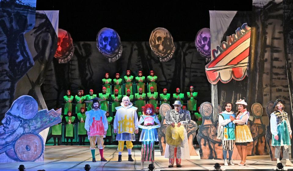Szenenbild aus "La Bohème" am Staatstheater Meiningen in einer Inszenierung von Maler Markus Lüpe
