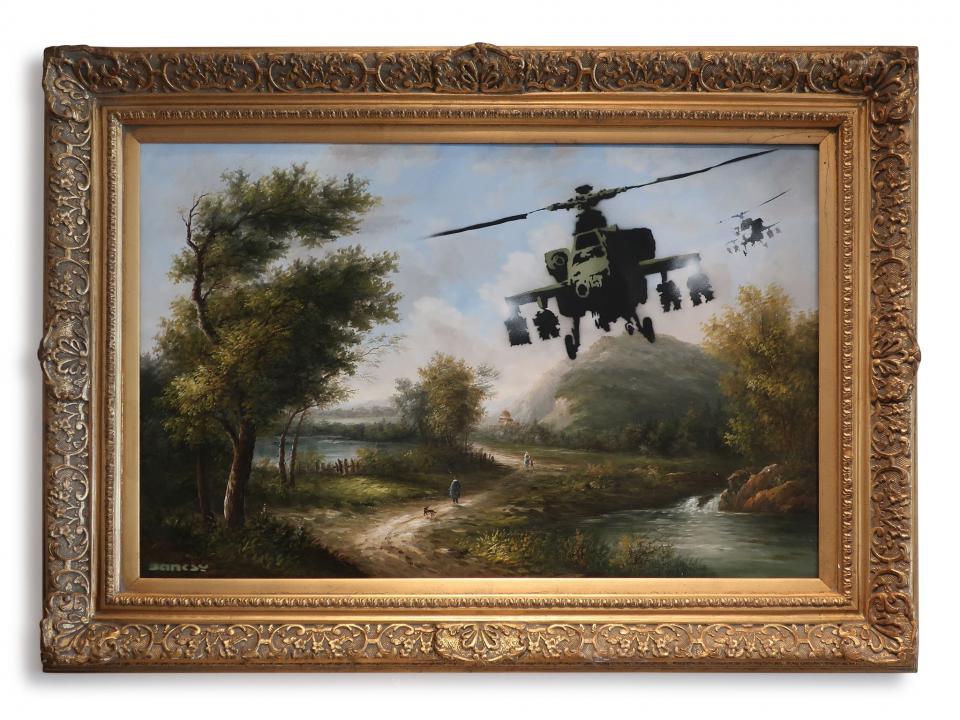 Banksy "Vandalised Oil (Choppers)"