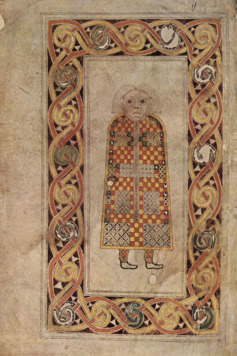 Symbol des heiligen Matthäus im "Book of Durrow", um 675