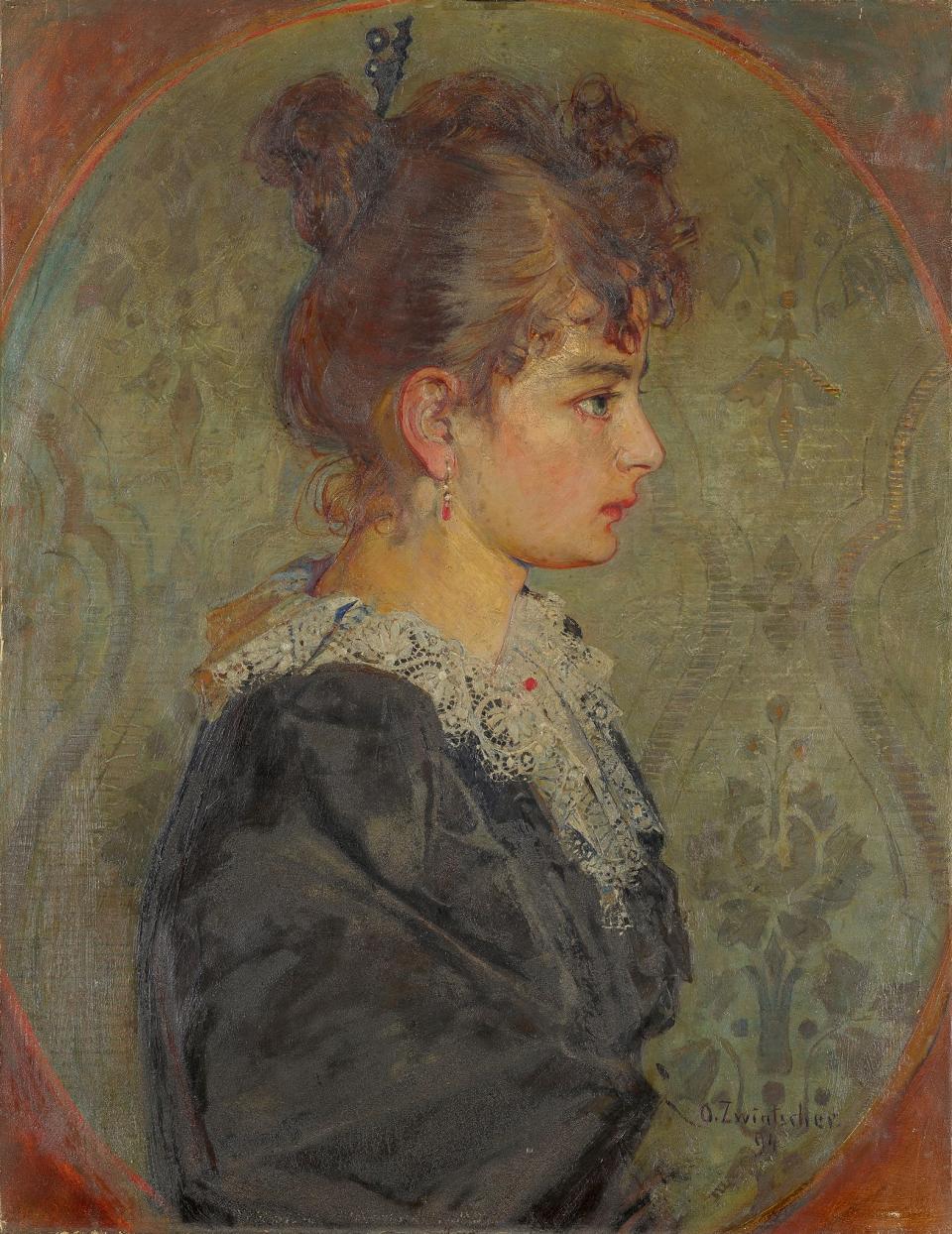 Oskar Zwintscher "Die Gattin des Künstlers als junges Mädchen", 1894