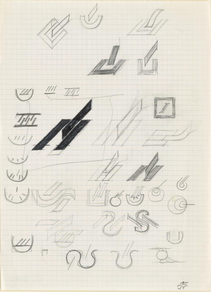 Anton Stankowski, Entwurfsskizze für ein Zeichen der Deutschen Bank, um 1970, Staatliche Museen zu Berlin, Kunstbibliothek
