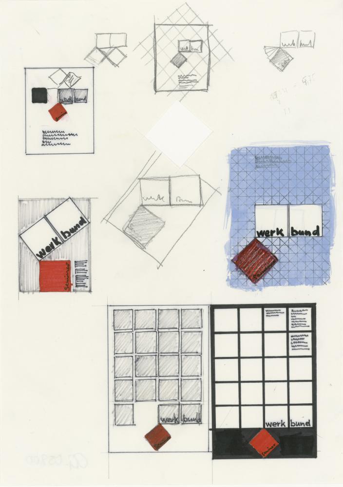 Grafisches Atelier Stankowski + Duschek, Entwurfsskizzen zu einem Systemzeichen für eine Seminarreihe des Deutschen Werkbundes, 1986, Staatliche Museen zu Berlin, Kunstbibliothek