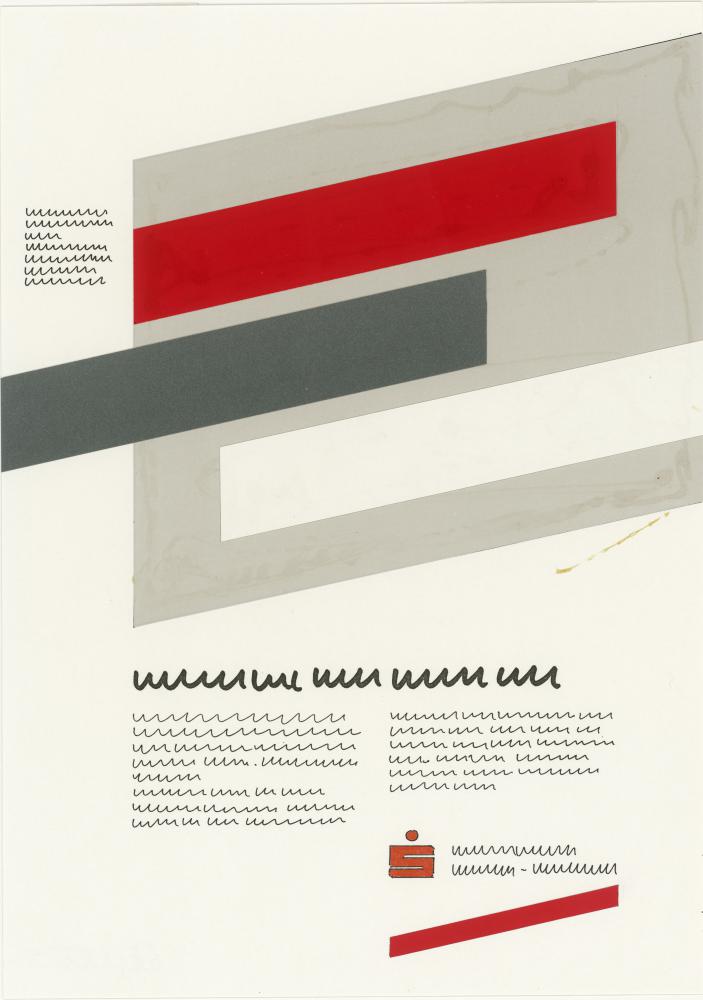 Grafisches Atelier Stankowski + Duschek, Entwurf für ein Inserat der Kreissparkasse Esslingen, 1989, Staatliche Museen zu Berlin, Kunstbibliothek