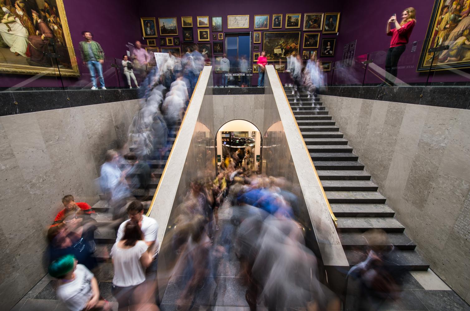 So voll wird es erstmal nicht wieder in den Museen werden: Besucher 2018 im Städel Museum in Frankfurt 