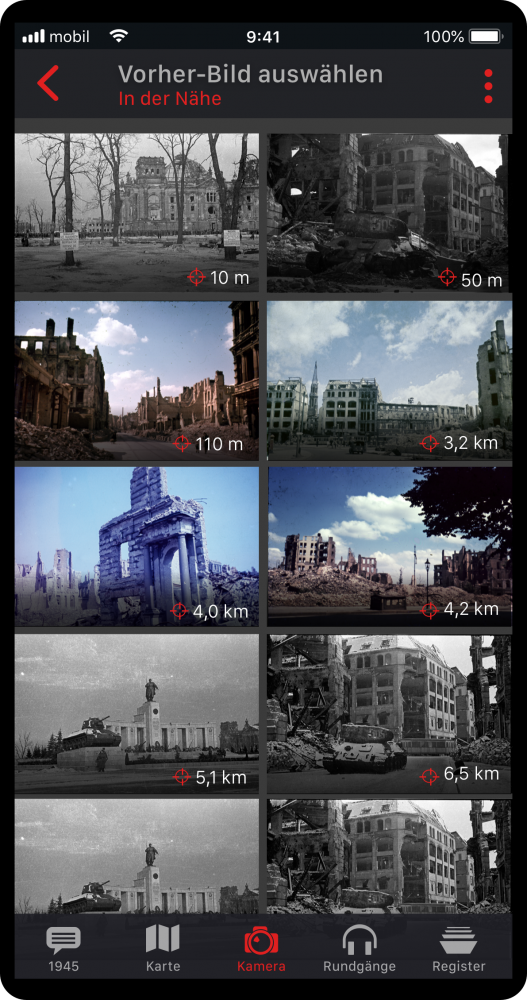 Screenshot aus der "Berlin History App"