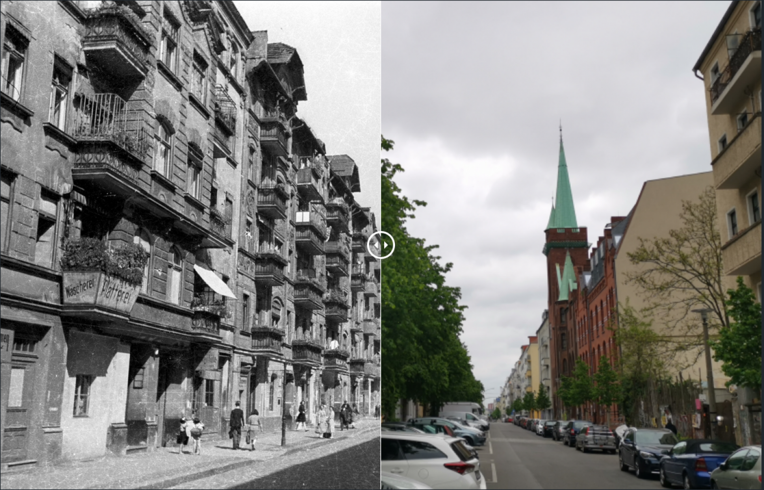 Rigaer Straße, 1945-46 und heute