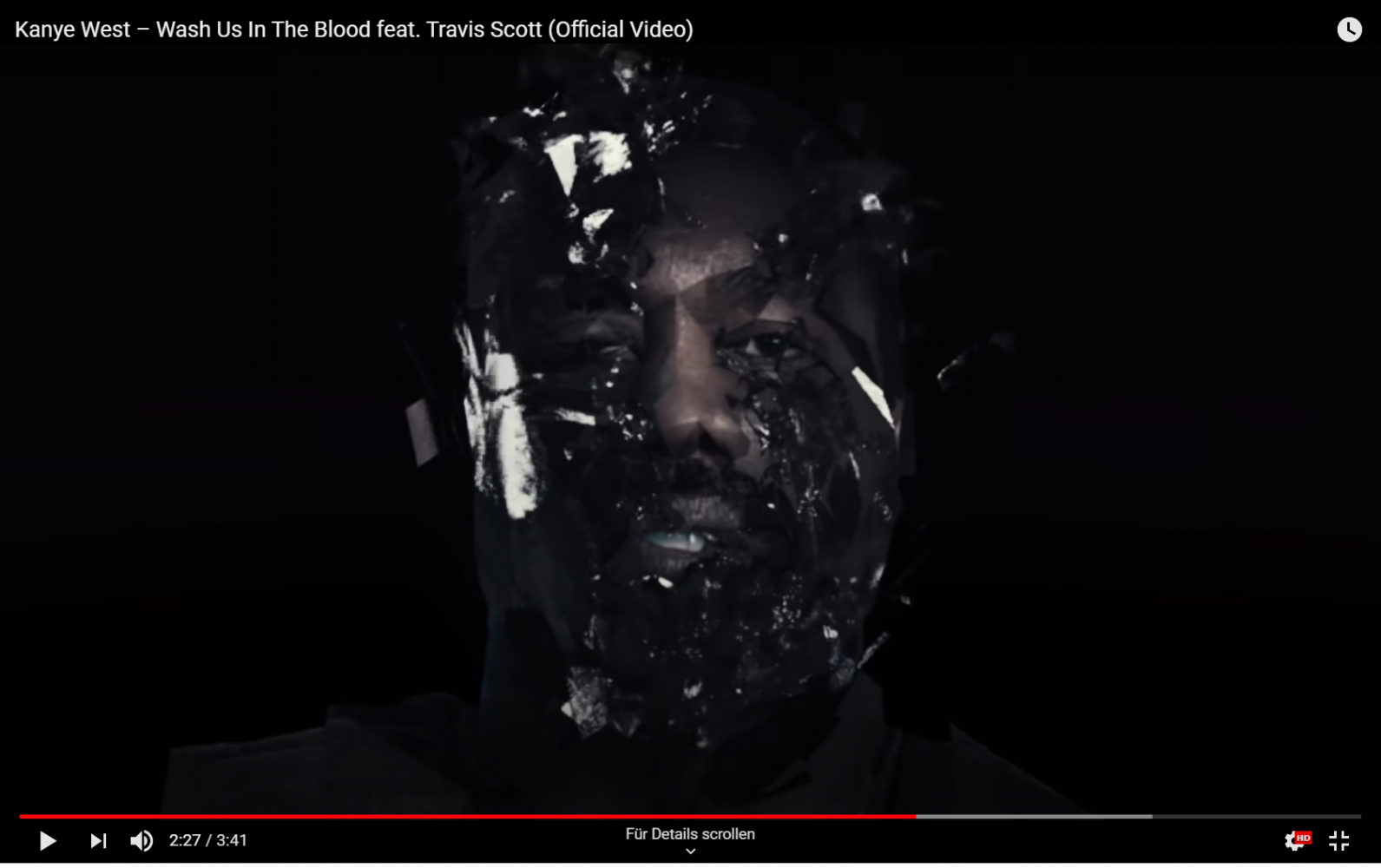 Szene aus Arthur Jafas Musikvideo zu Kanye Wests und Travis Scotts Song "Wash Us In The Blood"