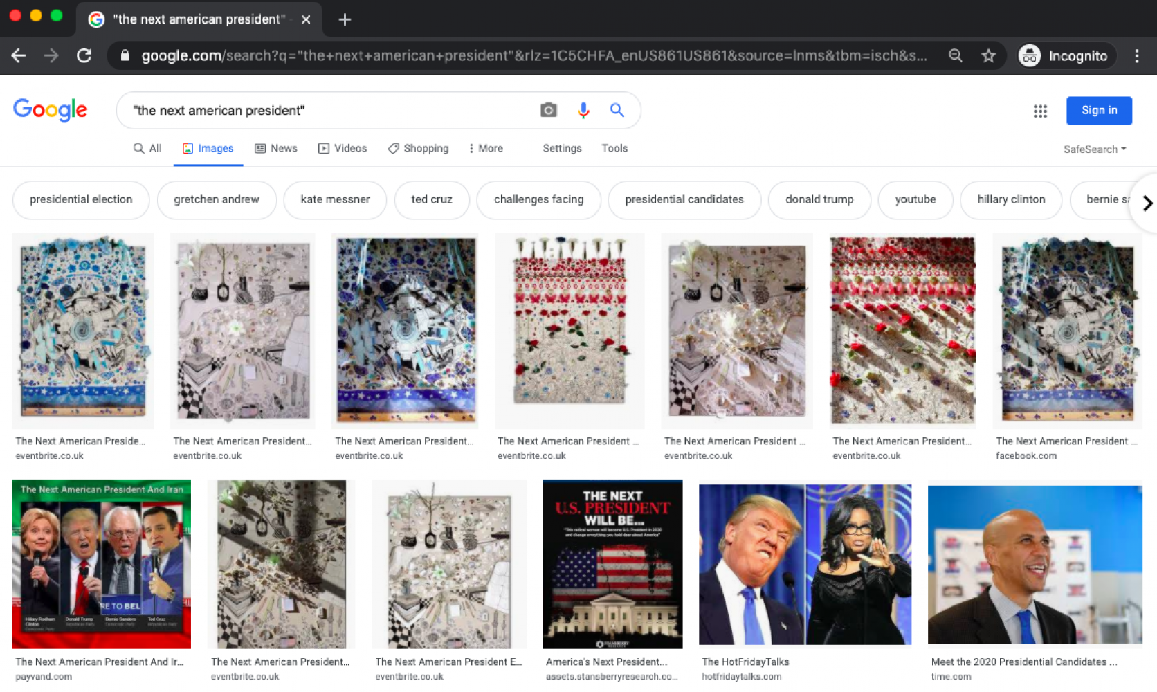 Suchergebnisse der Suche "next american president" bei Google