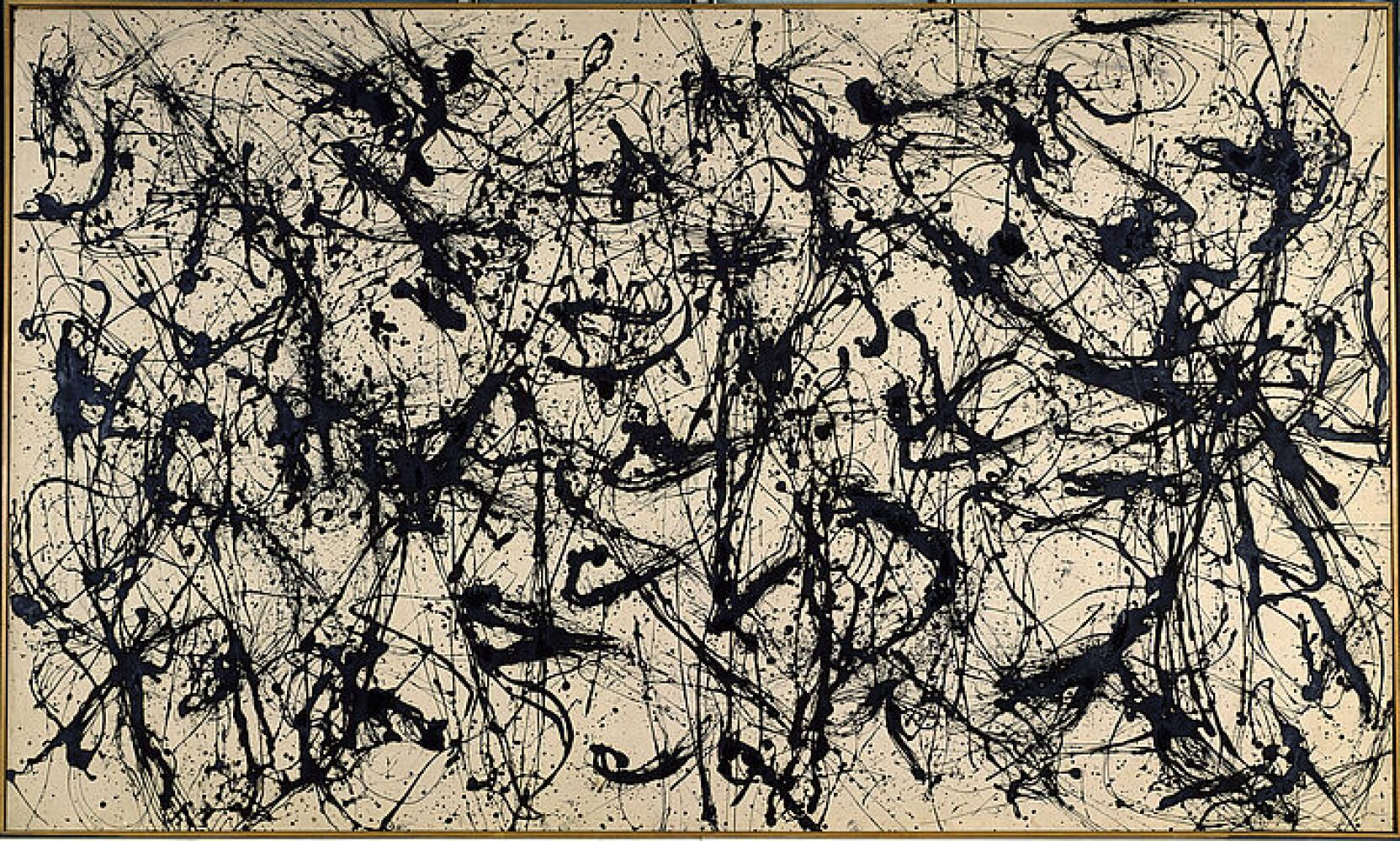Jackson Pollock "Number 32", 1950, in der Ausstellung "documenta. Politik und Kunst", Berlin 
