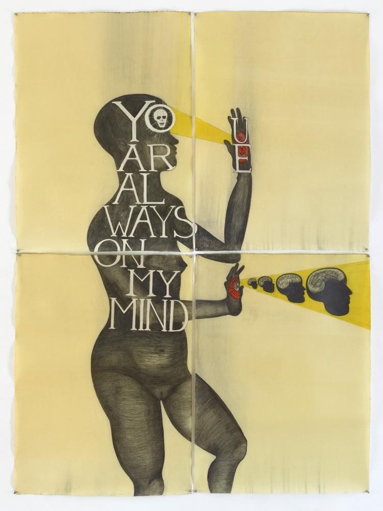 Sandra Vásquez de la Horra "You are always on my Mind", 2016, Grafit, Aquarell, Pastell und Wachs auf Papier