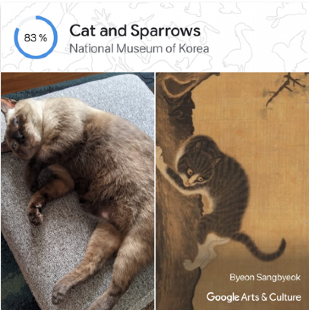 Kater Buster Kittens, Byeon Sang-byeok "Painting of Cats and Sparrows", 18. Jahrhundert
