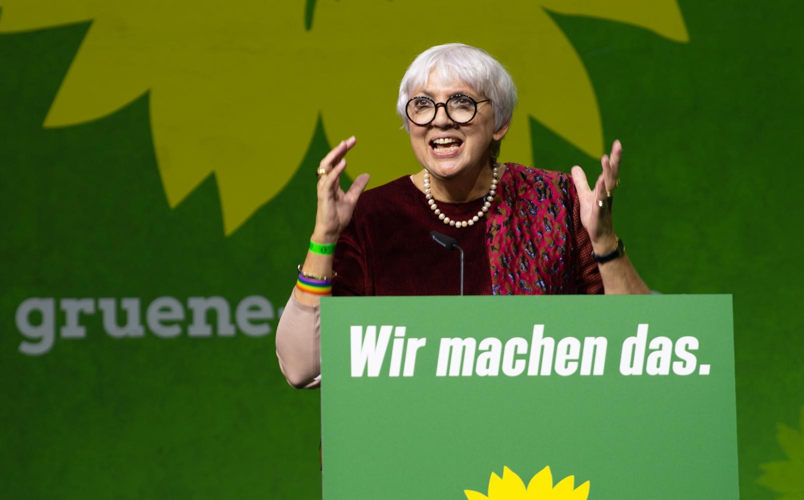 Claudia Roth bei der Landesdelegiertenkonferenz der bayerischen Grünen in Augsburg
