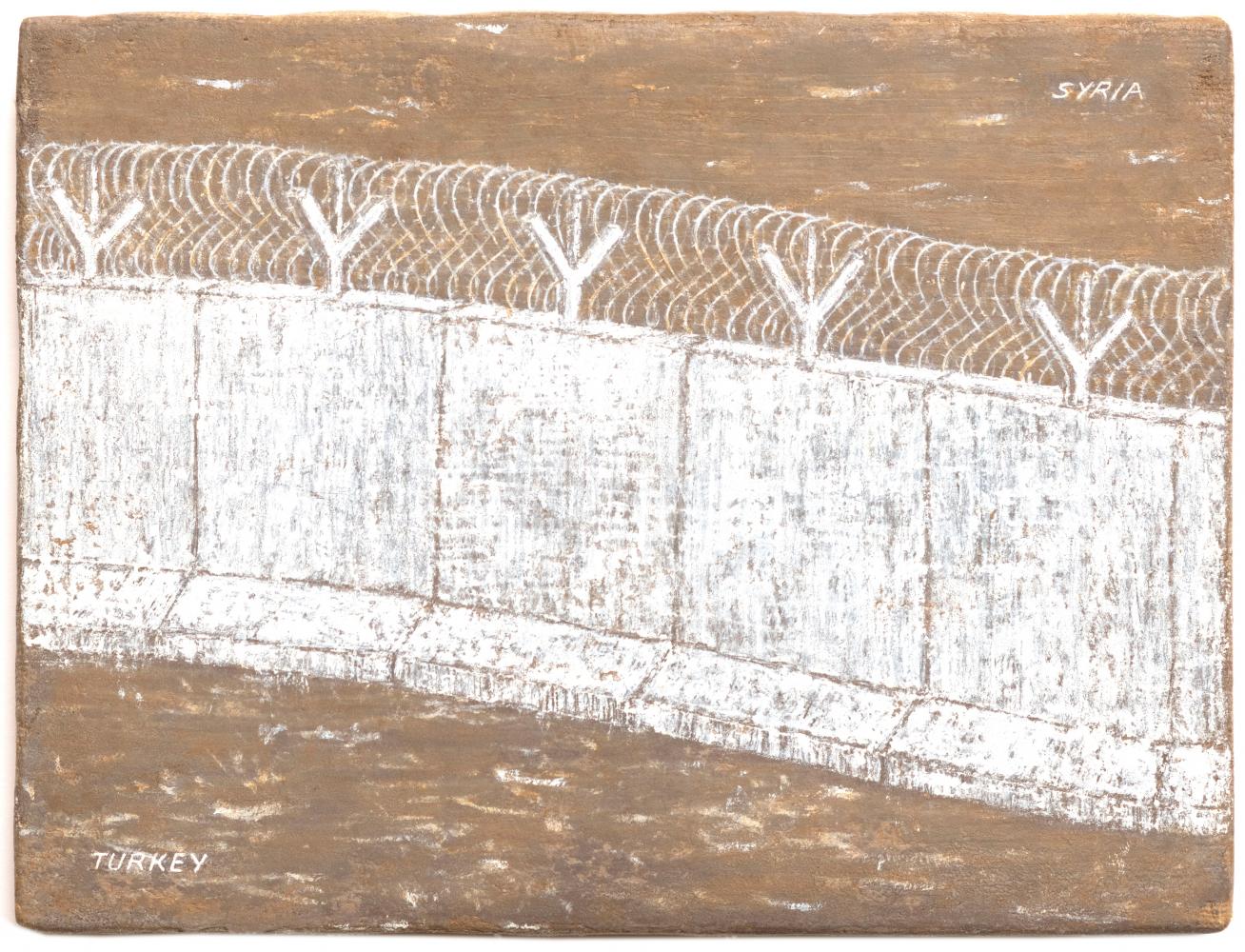 Francis Alÿs "Border Barriers Typology: Case #5 (Syria-Turkey)", 2019–2021, aus einer Serie von 23 Zeichnungen