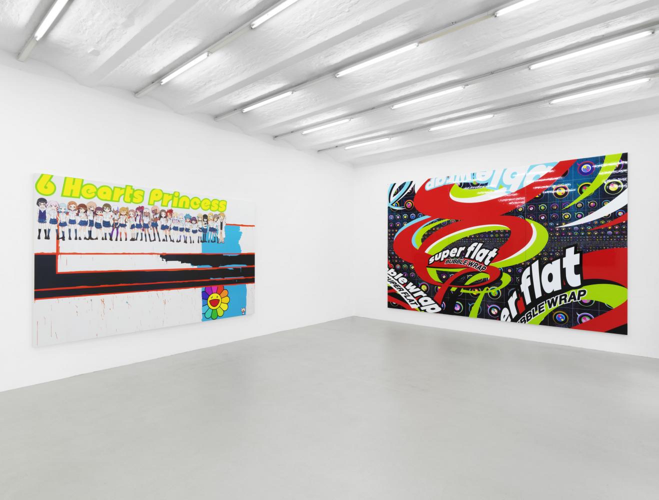 Installationsansicht "Takashi Murakami: Michel Majerus Superflat" im Michel Majerus Estate, Berlin, 2020