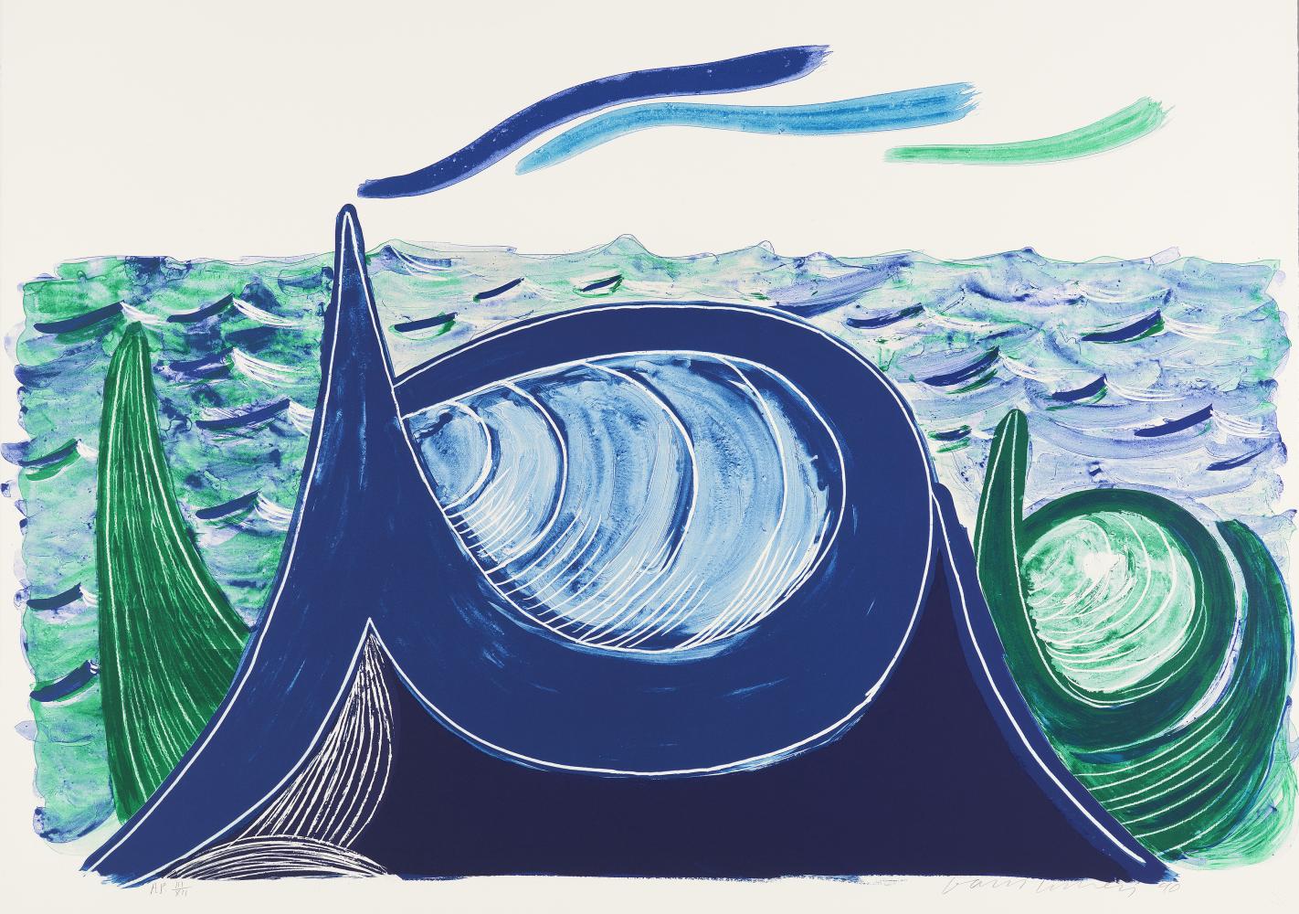 David Hockney "The Wave, A Lithograph", 1990