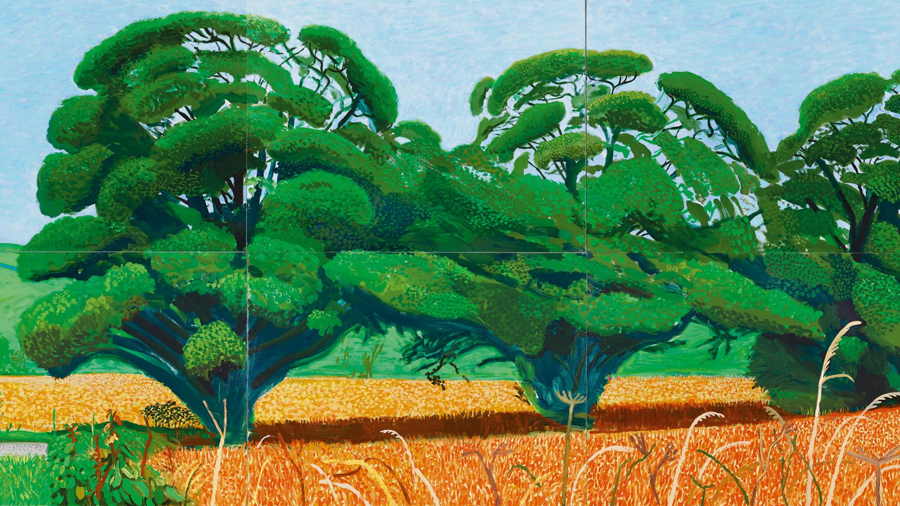 Ausschnitt aus David Hockneys "Three Trees near Thixendale, Summer", 2007