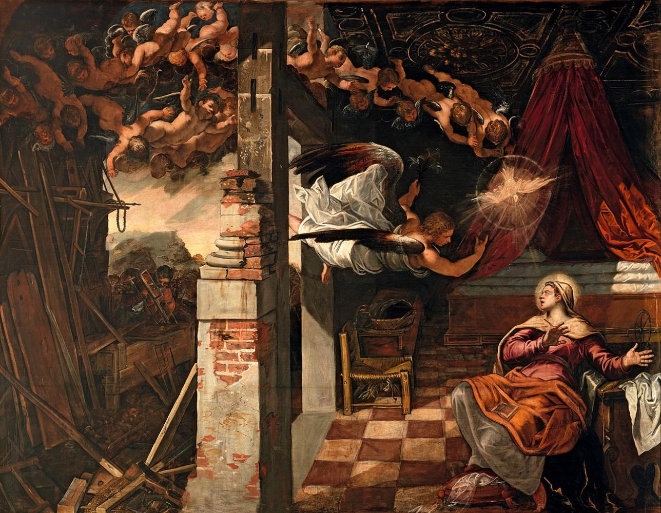  Jacopo Tintorettos Gemälde "Die Verkündigung" (1583–87)