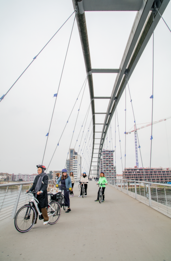  Fahrradtour auf der Dreiländerbrücke 