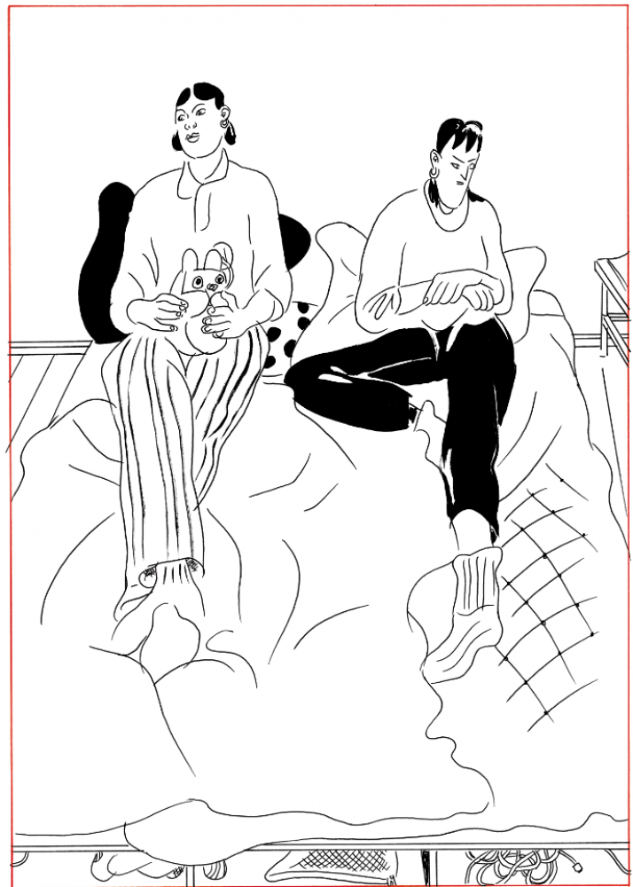 Zeichnung aus dem Buch "Abfackeln" von Nino Bulling