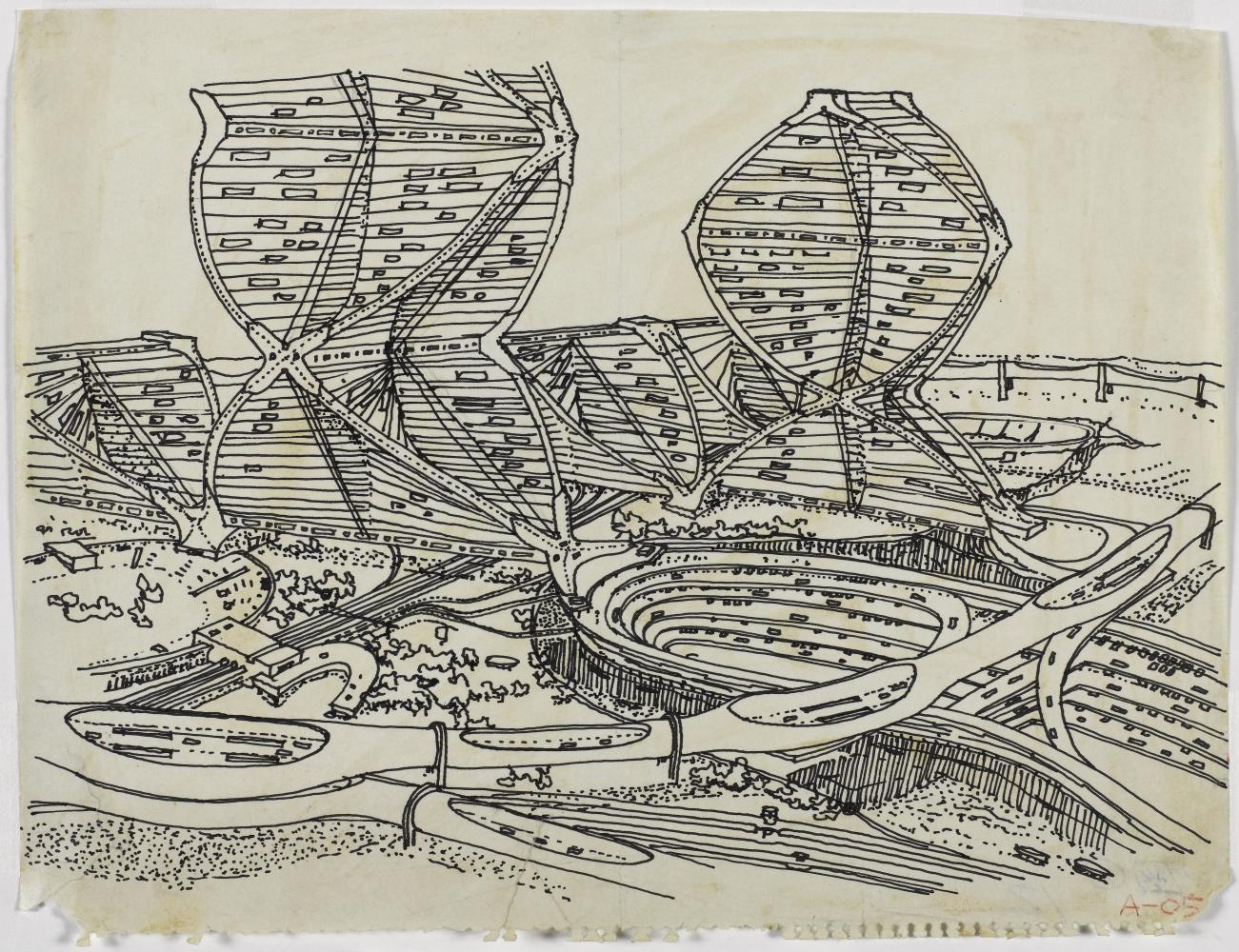 Kisho Kurokawa "Helix city", 1961 / "Perspective", 1961