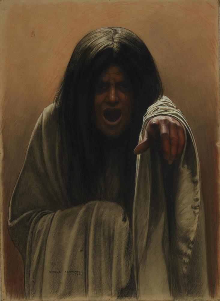  Carlos Schwabe "Etude pour 'La Mer' ('La Vague'): figure féminine à droite de la figure centrale", 1906