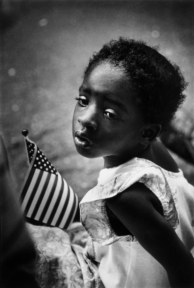 Earlie Hucknall Jr. "Girl with flag, 3rd ward", Houston, 1991 