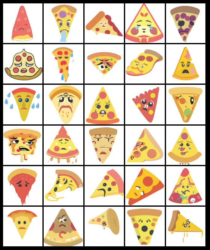 Sprachbasierte Illustrationen des Dall E-Programms eines deprimierten Pizzastücks 