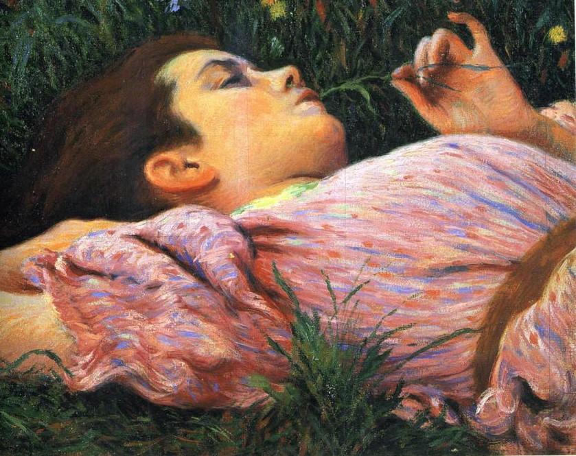 Federico Zandomeneghi "Girl with flowers", 1894