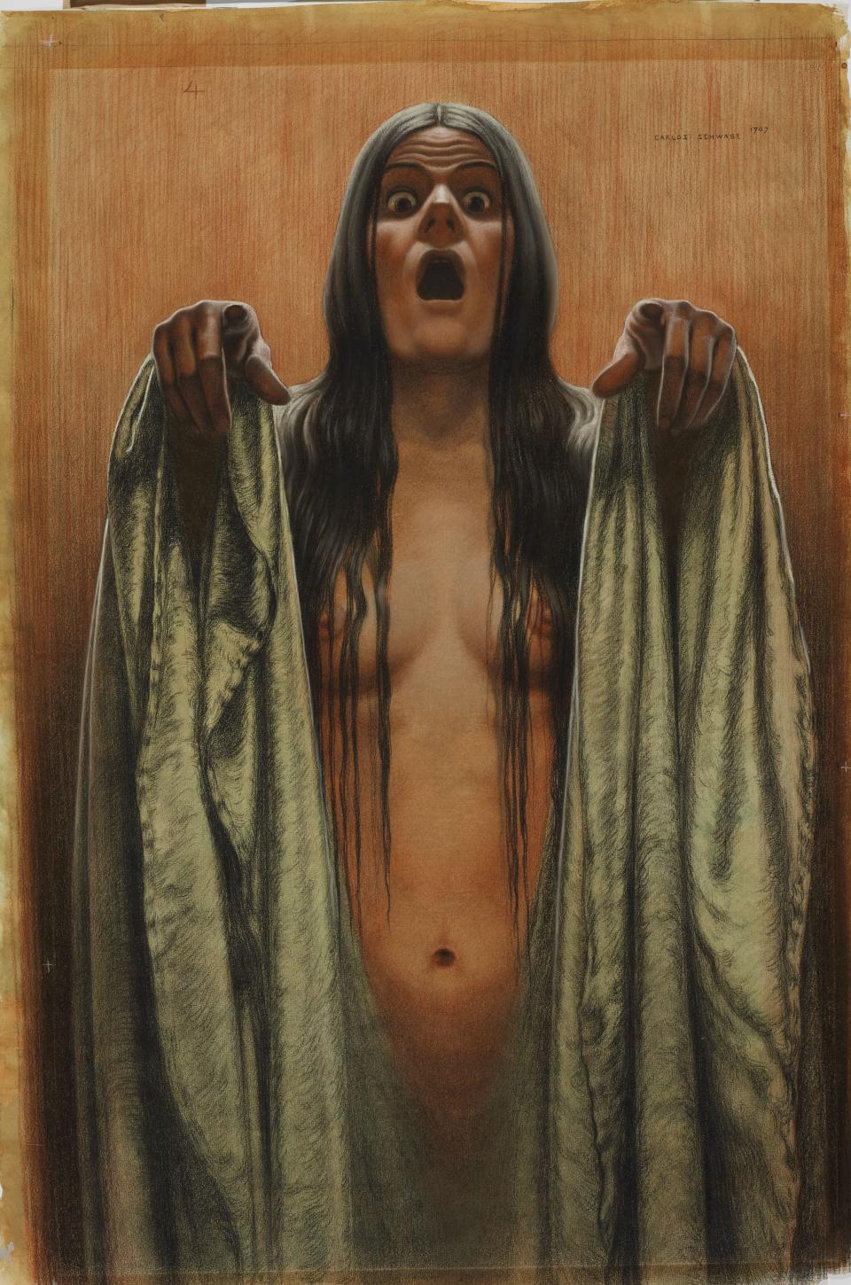 Carlos Schwabe "Etude pour "La Mer" ("La Vague"): figure féminine centrale", 1907