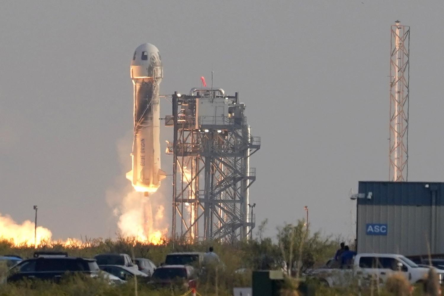 ie "New-Shepard"-Rakete von Amazon-Gründer Jeff Bezos' Firma Blue Origin startet vom US-Bundesstaat Texas ins Weltall