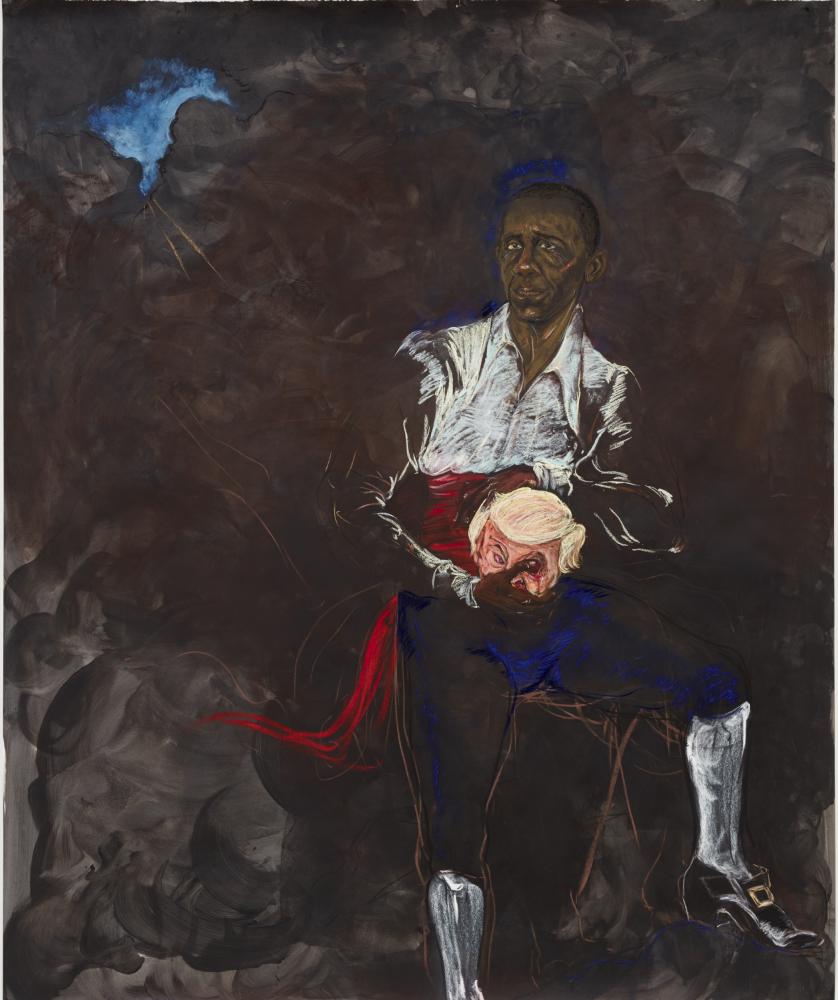Kara Walker "Barack Obama as Othello 'The Moor' With the Severed Head of Iago in a New and Revised Ending by Kara E. Walker", 2019